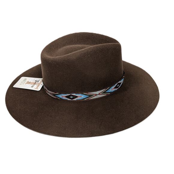 Women's Twister Pinch Front Felt Hat Brown Wool Size M NWT - Picture 4 of 10